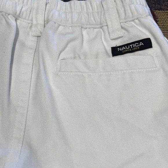 Nautica Toddler Boys White Cotton Shorts Elastic Waist And Pockets Size 18 Month - Picture 6 of 7